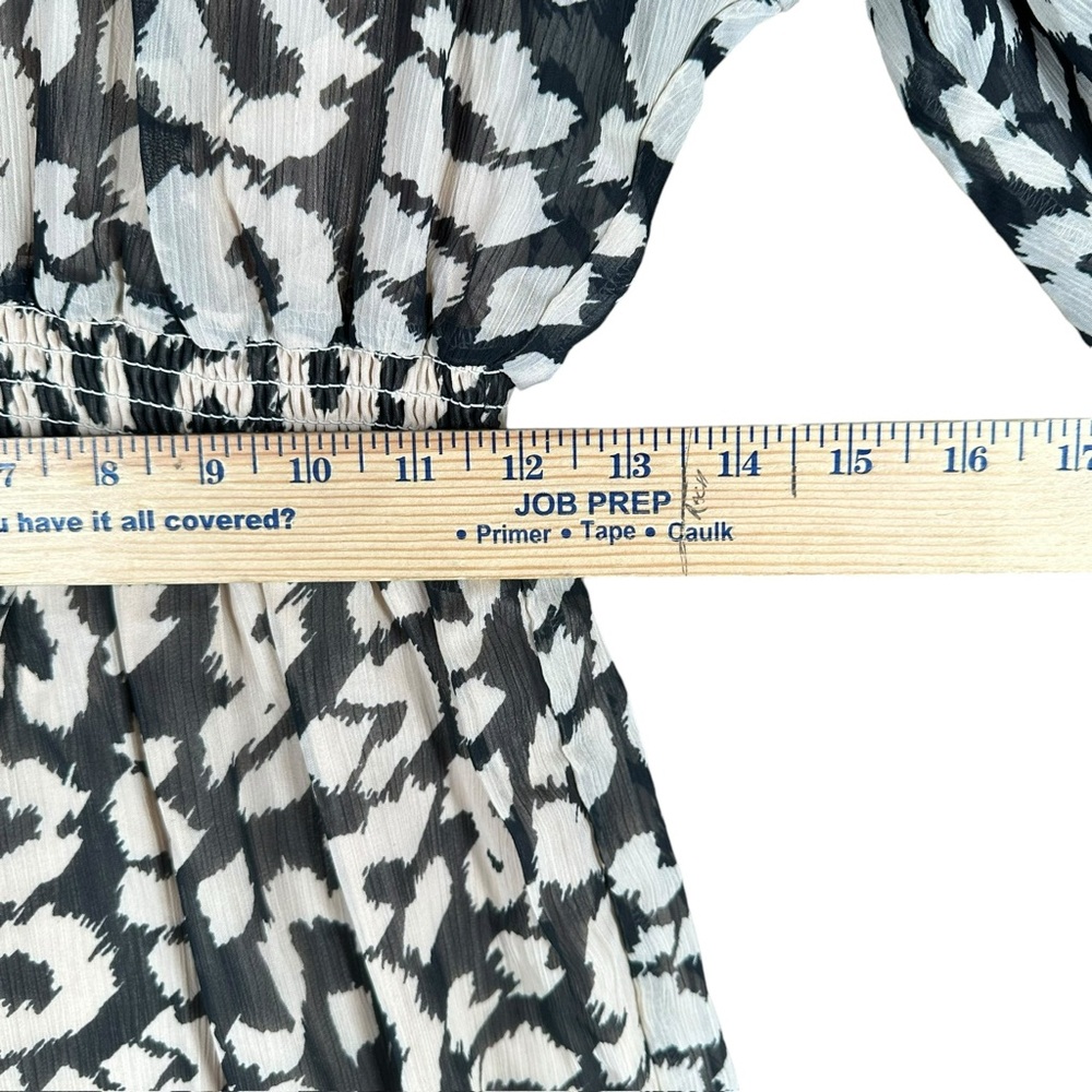 Express Women’s S Small Leopard Print Dress Cocktail Office Career Stretch Waist - Picture 15 of 16
